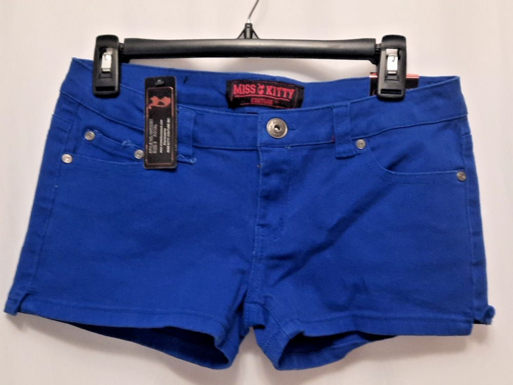 Miss Kitty Coture blue size 9 short shorts NWT